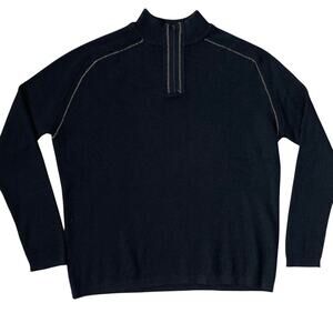 Wilke-Rodriguez Wool Blend Quarter Zip Soft‎ Black Sweater Size Large